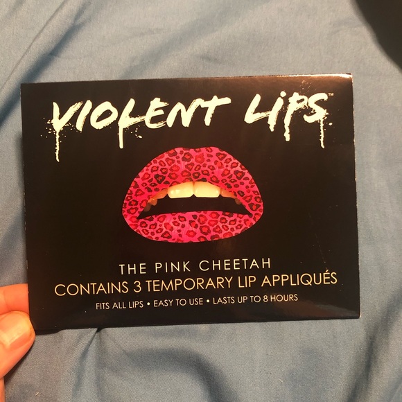 Violent Lips Pink Cheetah print Lip Tattoos - Picture 2 of 5